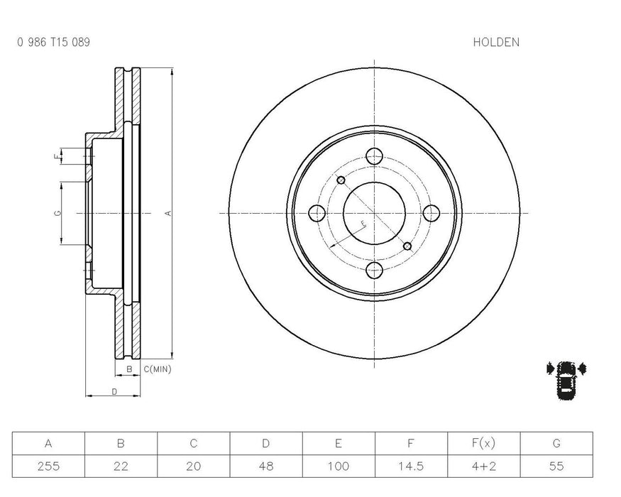 Bosch Brake Disc - PBR709