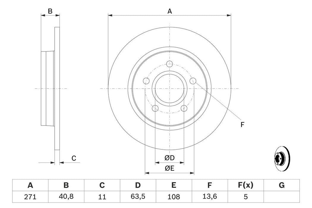 Bosch Brake Disc - BD1593