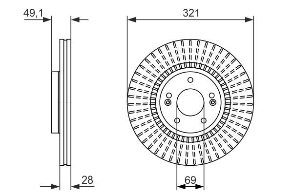 Bosch Brake Disc - BD1616