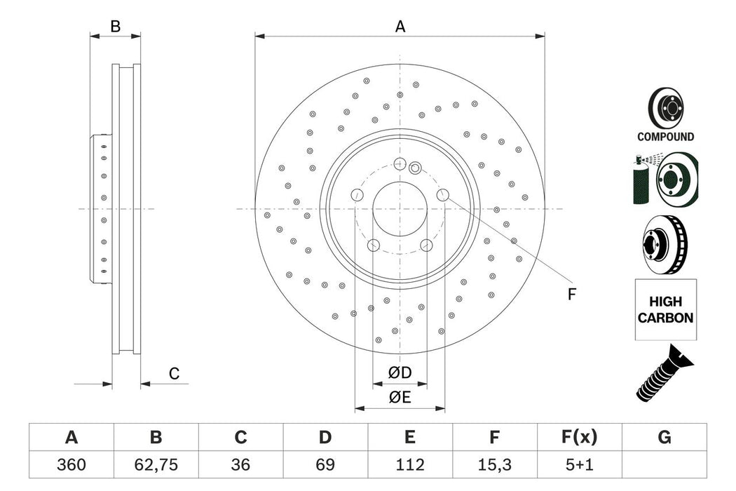 Bosch Brake Disc - BD2882