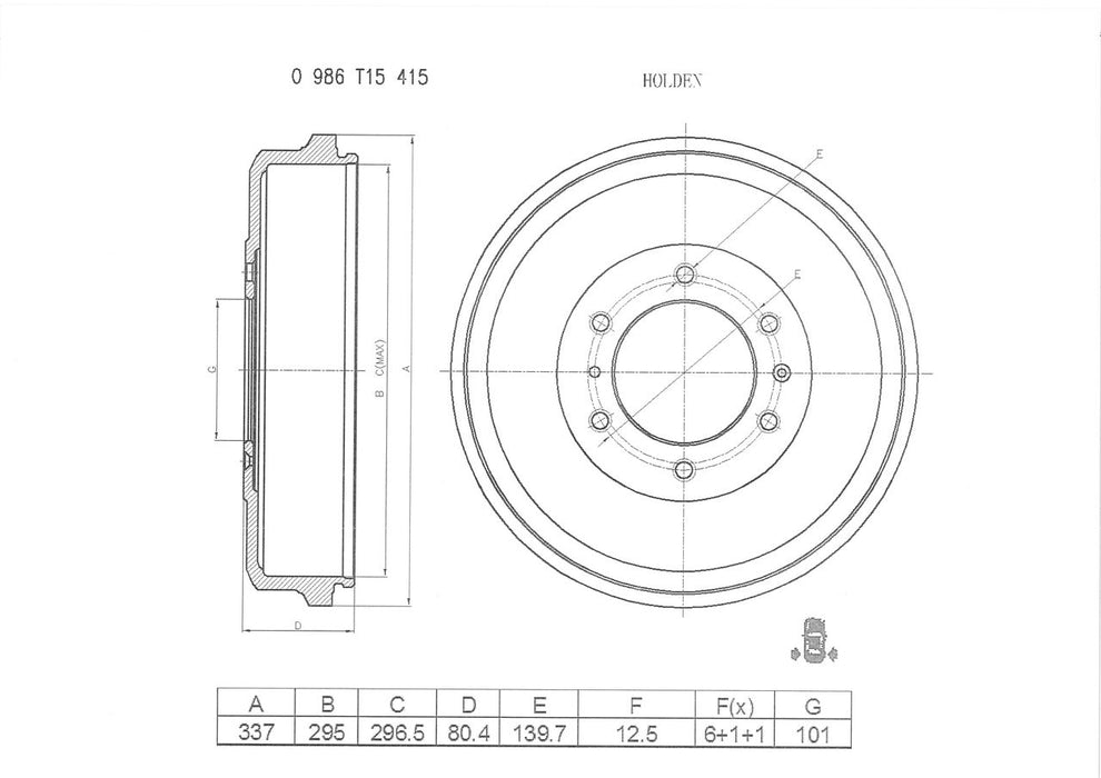 Bosch Brake Drum - BD5415