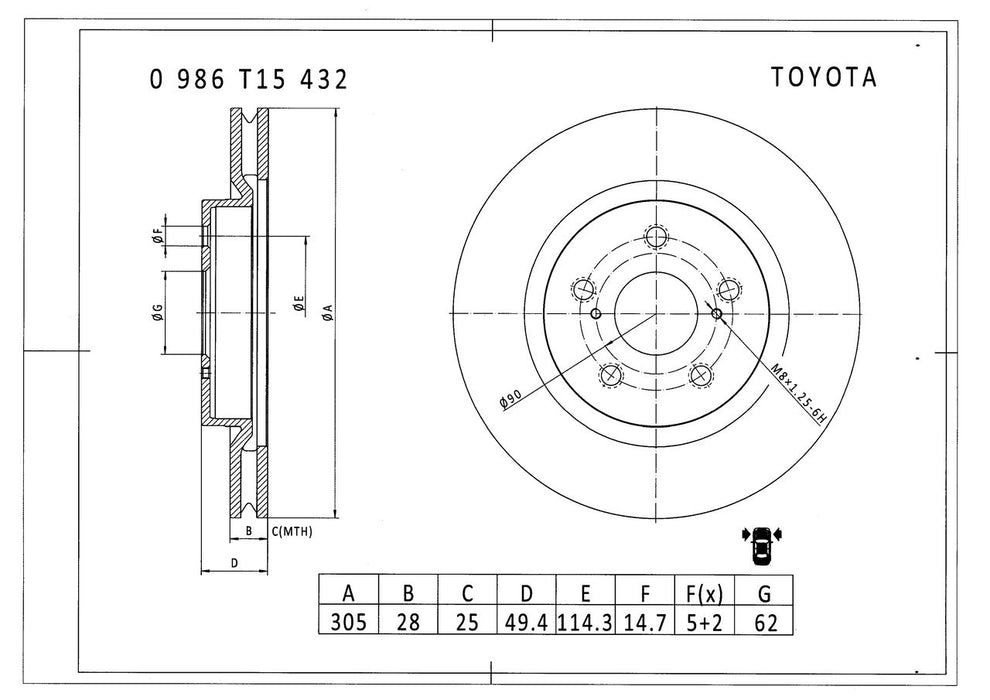 Bosch Brake Disc - BD5432