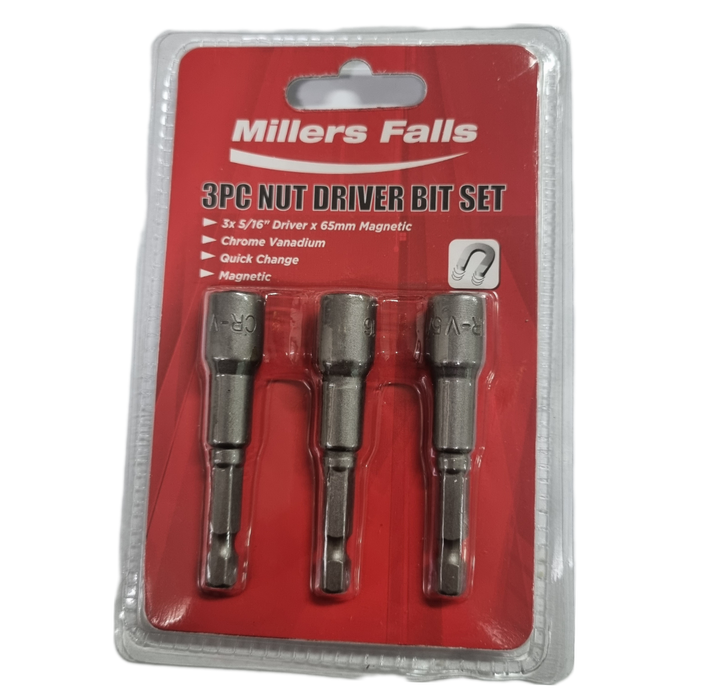 3 Piece Nut Driver Bit Set [5/16]