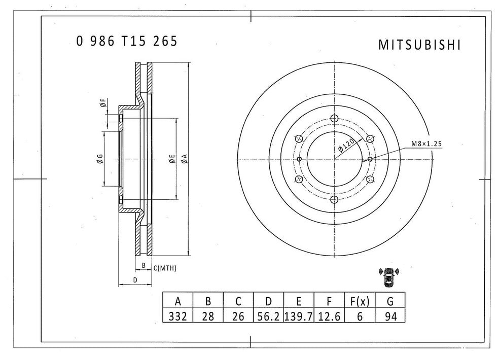 Bosch Brake Disc - PBR2216