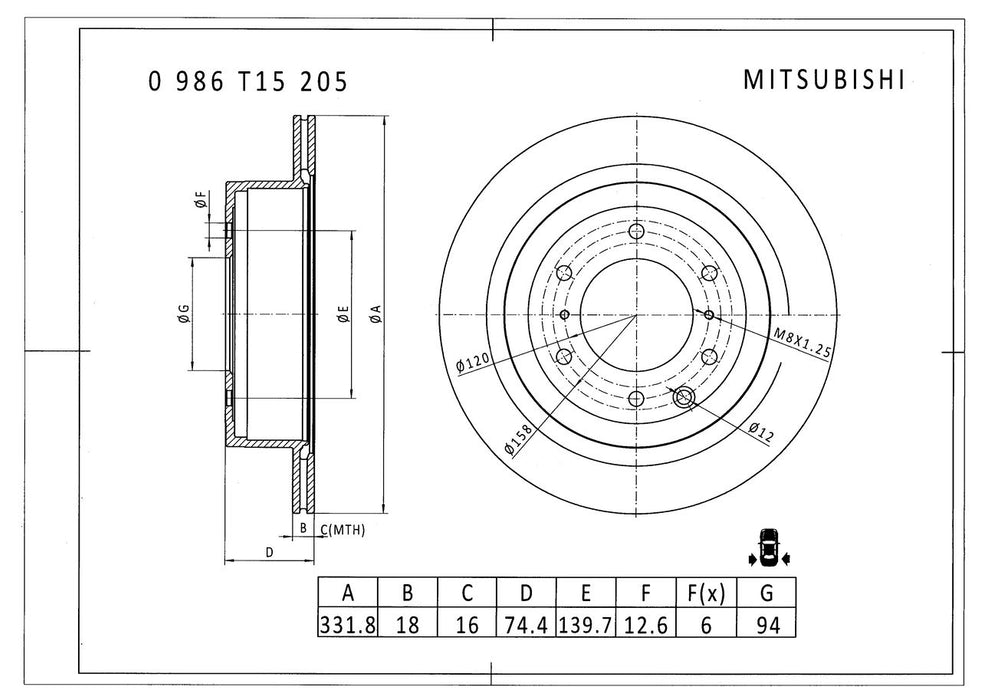 Bosch Brake Disc - PBR2219