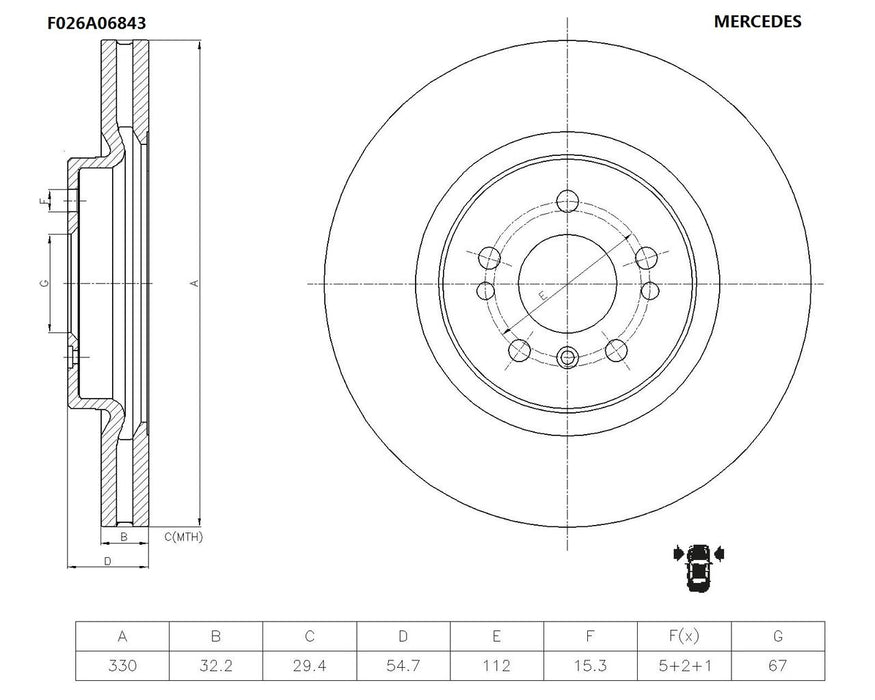 Bosch Brake Disc - PBR2252