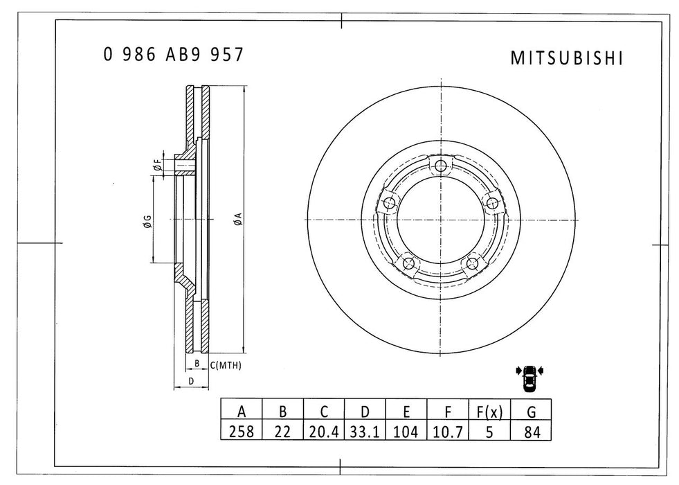 Bosch Brake Disc - PBR230