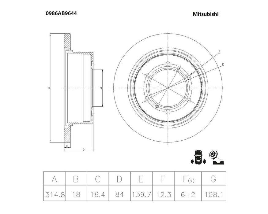 Bosch Brake Disc - PBR233