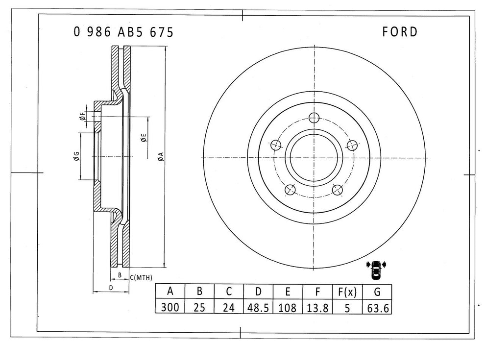 Bosch Brake Disc - PBR2380