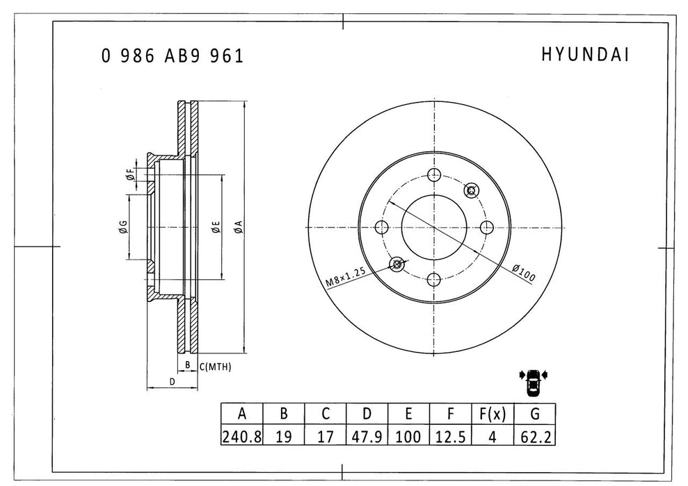 Bosch Brake Disc - PBR2450