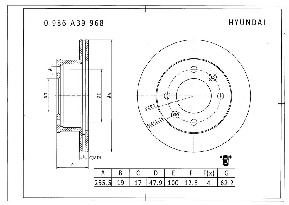 Bosch Brake Disc - PBR2451