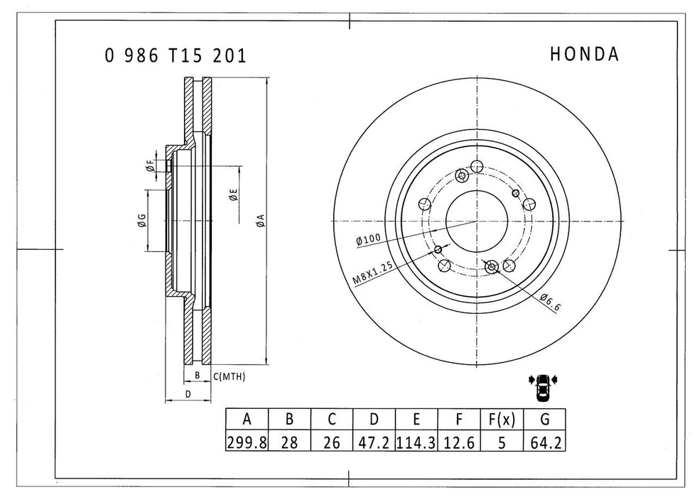 Bosch Brake Disc - PBR2510