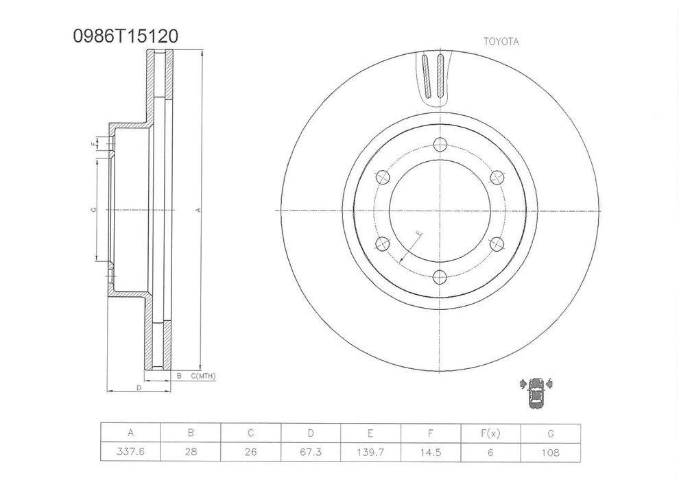 Bosch Brake Disc - PBR2700