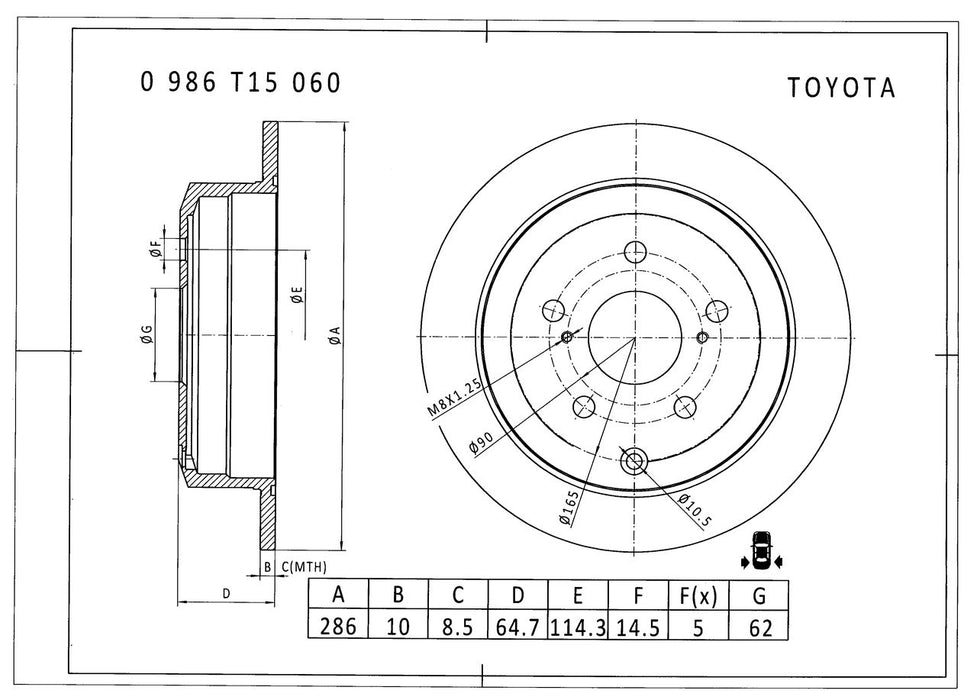 Bosch Brake Disc - PBR2707