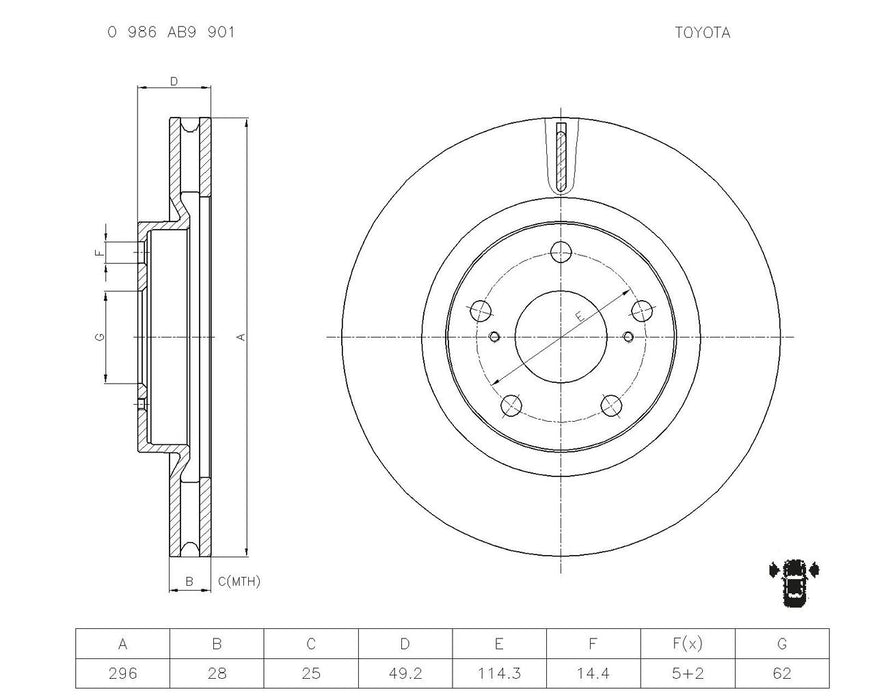 Bosch Brake Disc - PBR2709