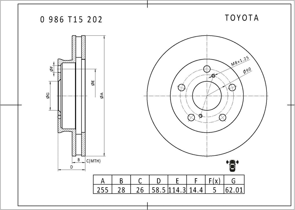 Bosch Brake Disc - PBR2715