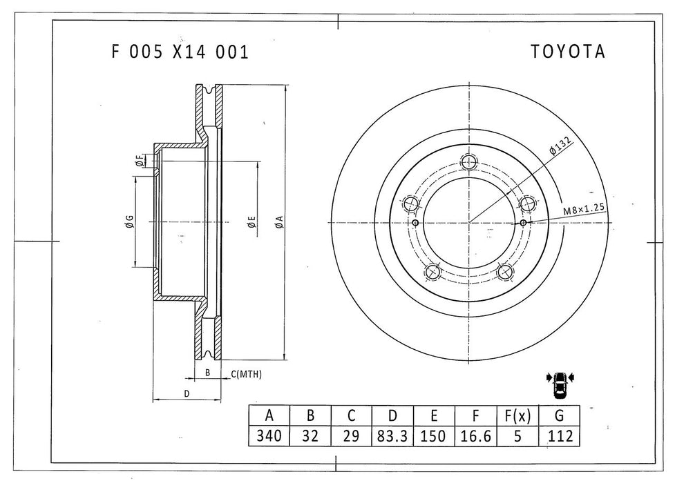 Bosch Brake Disc - PBR2722