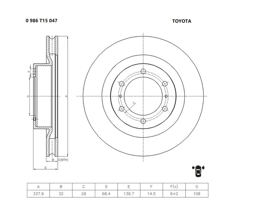 Bosch Brake Disc - PBR2736