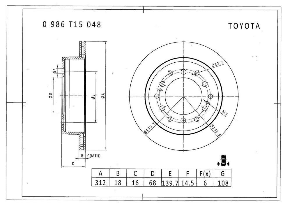 Bosch Brake Disc - PBR2737