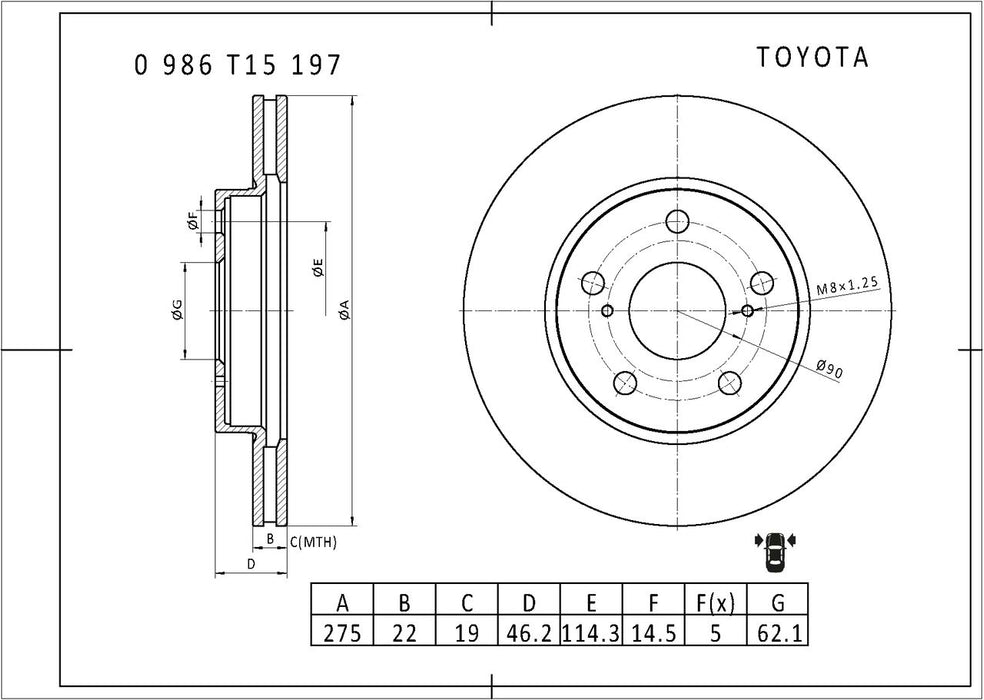 Bosch Brake Disc - PBR2742