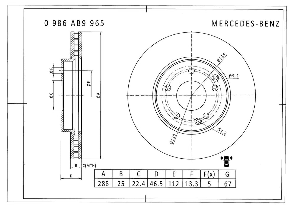 Bosch Brake Disc - PBR286