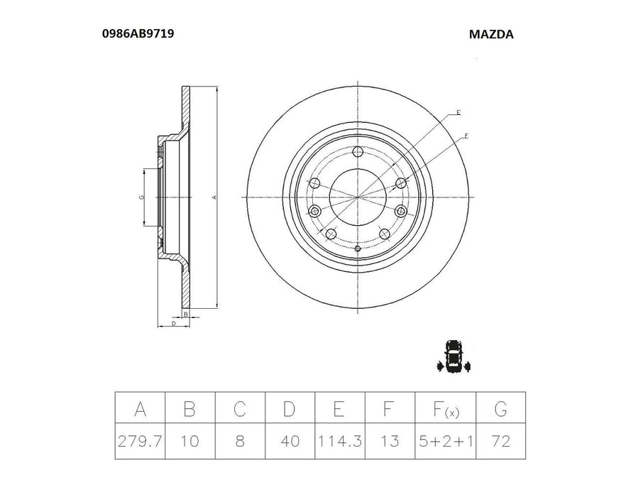 Bosch Brake Disc - PBR2951