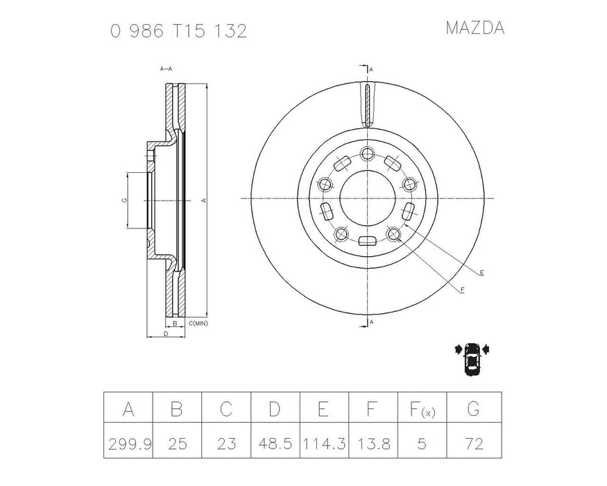 Bosch Brake Disc - PBR2956