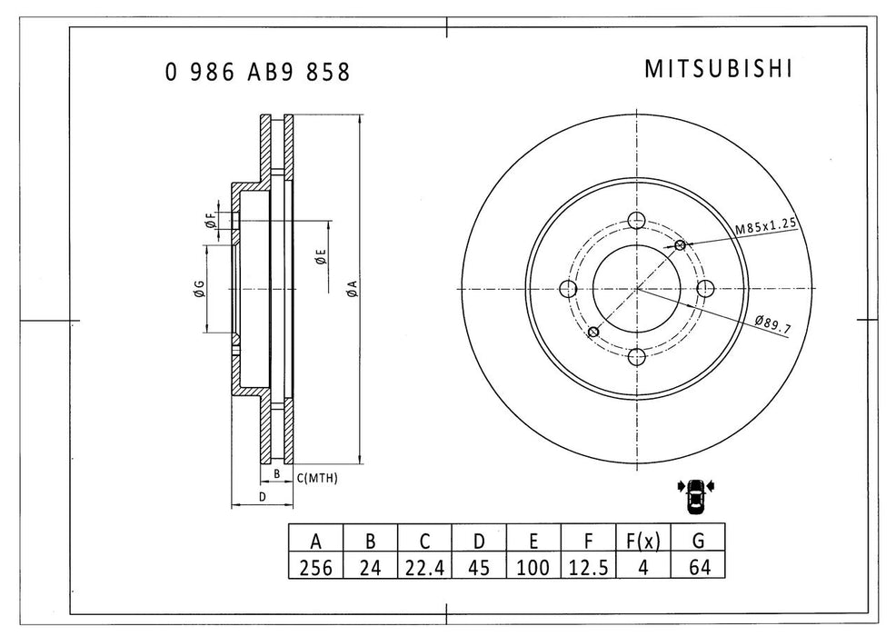 Bosch Brake Disc - PBR414