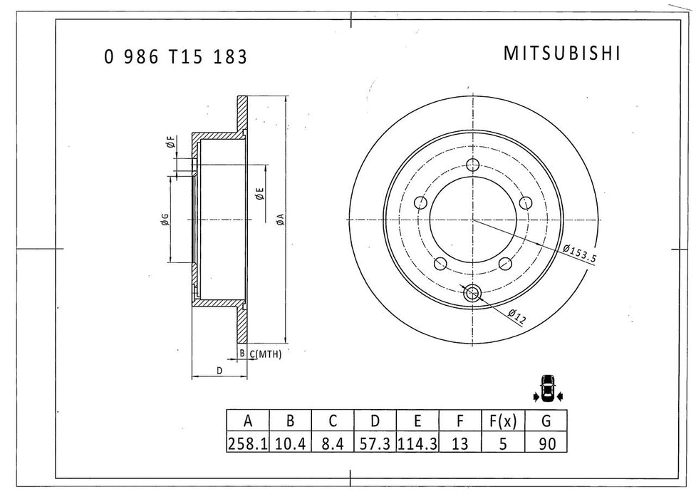 Bosch Brake Disc - PBR426