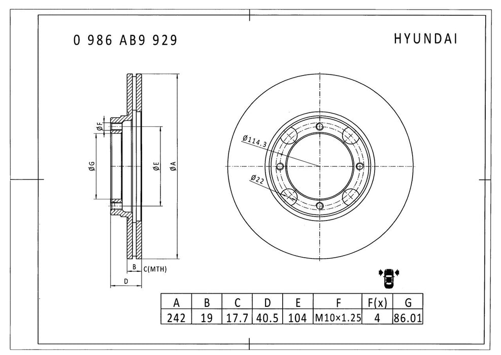 Bosch Brake Disc - PBR451