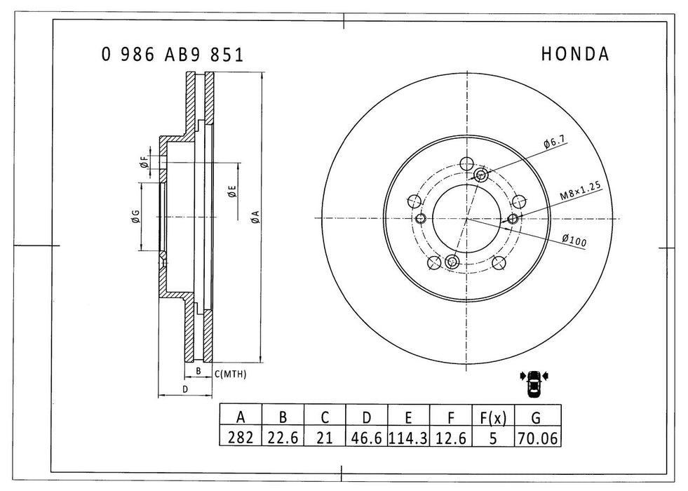 Bosch Brake Disc - PBR478