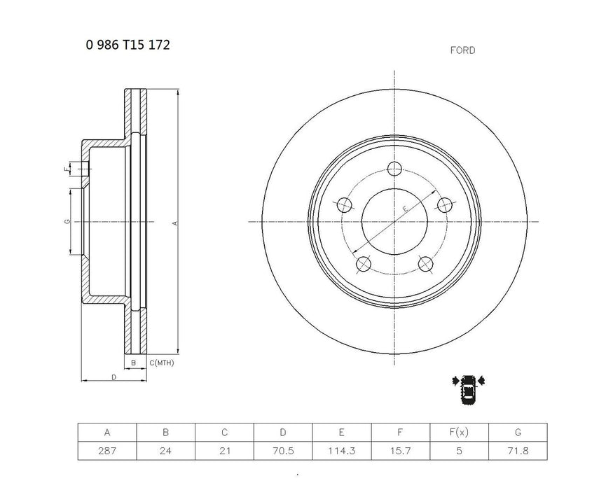 Bosch Brake Disc - PBR500