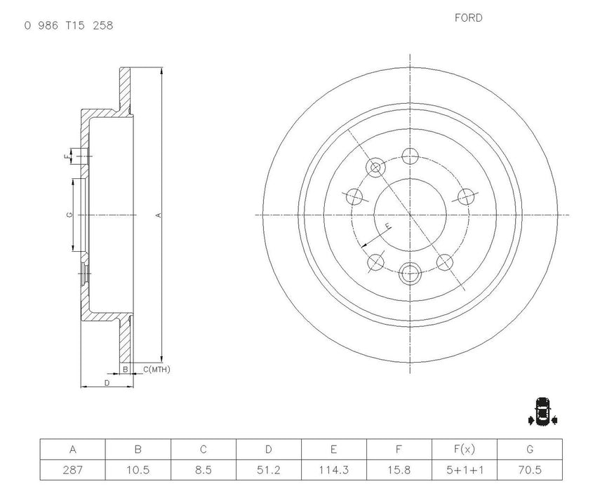 Bosch Brake Disc - PBR501