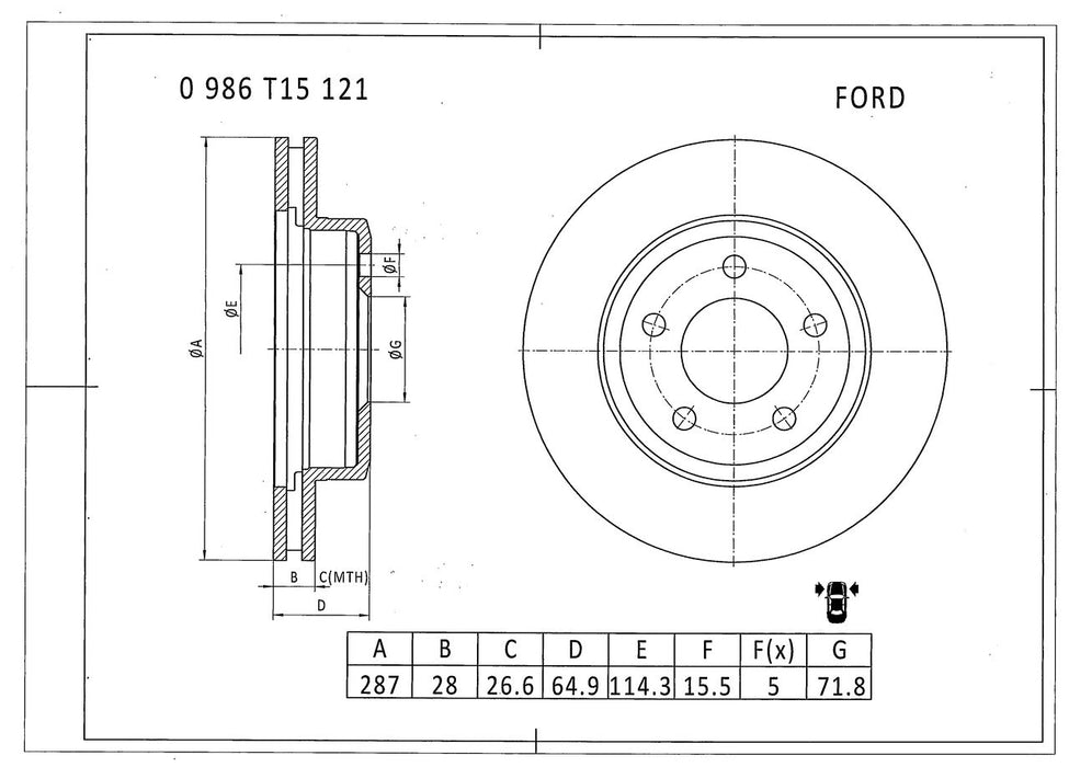 Bosch Brake Disc - PBR502