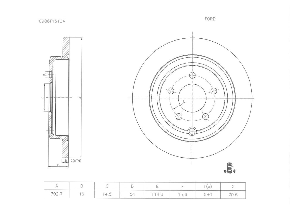 Bosch Brake Disc - PBR505