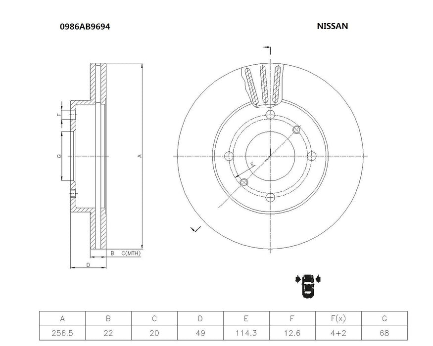 Bosch Brake Disc - PBR617