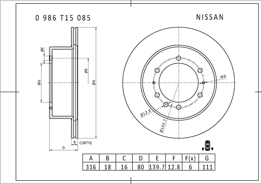 Bosch Brake Disc - PBR622