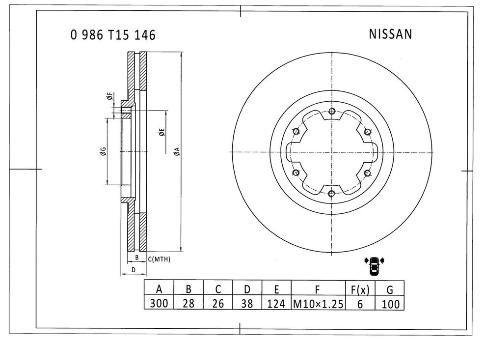 Bosch Brake Disc - PBR629