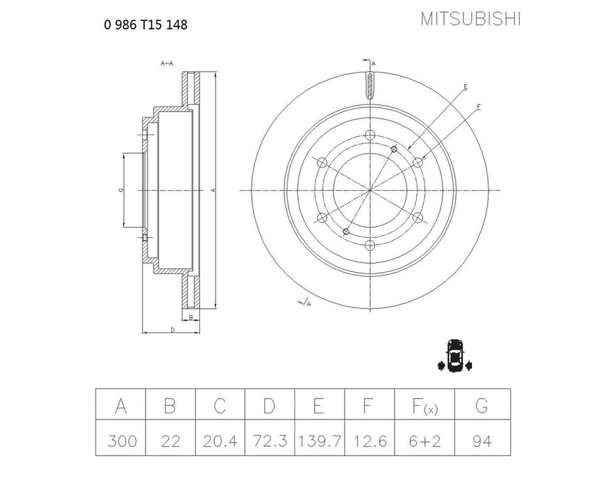 Bosch Brake Disc - PBR661