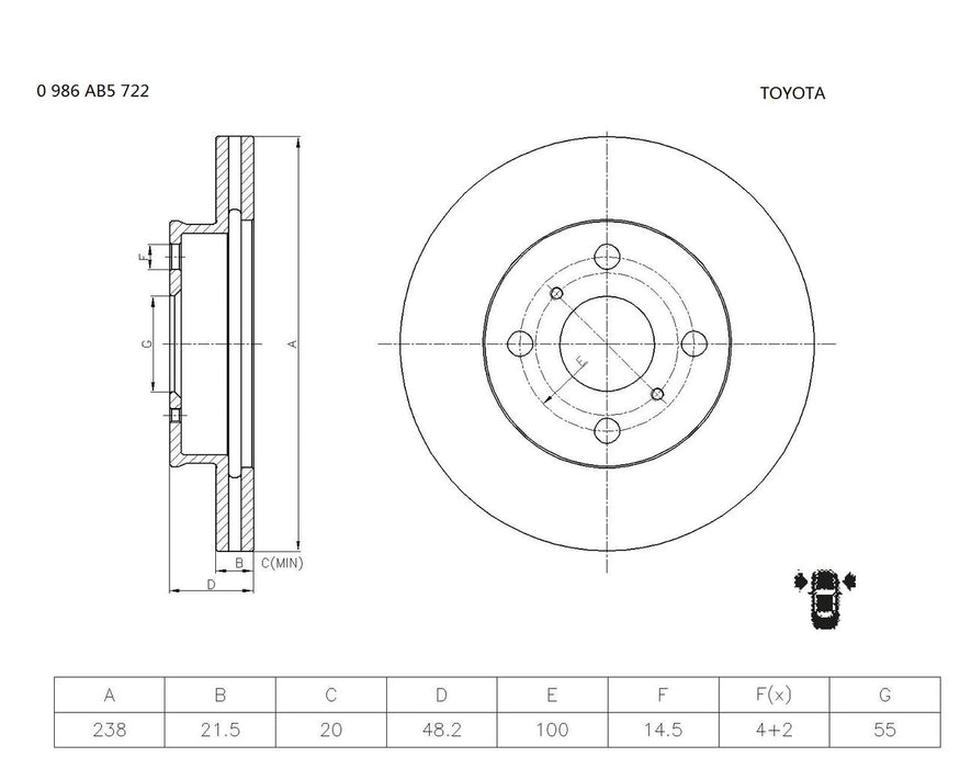 Bosch Brake Disc - PBR711