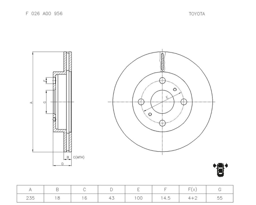 Bosch Brake Disc - PBR723