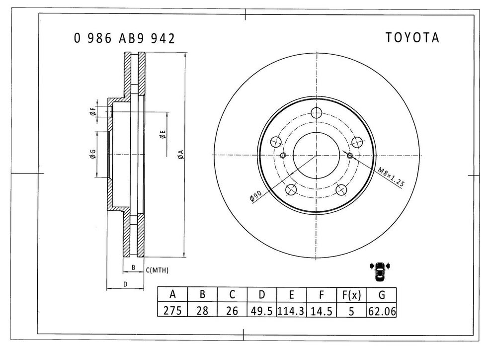 Bosch Brake Disc - PBR735