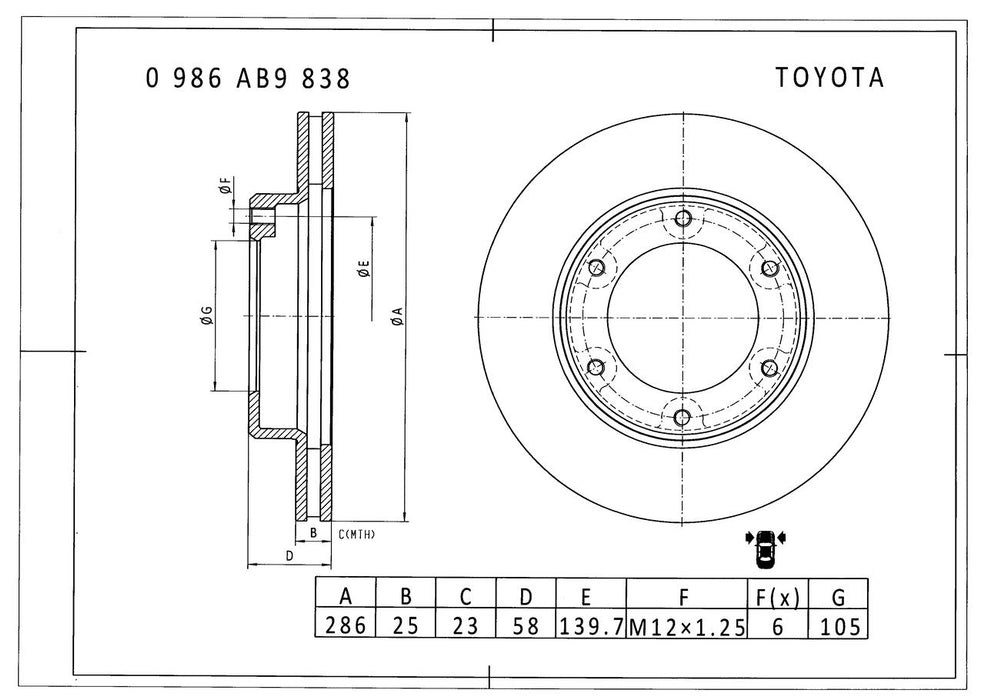 Bosch Brake Disc - PBR782