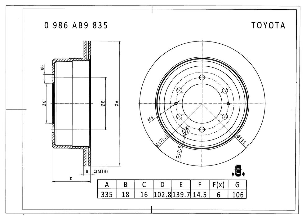 Bosch Brake Disc - PBR786