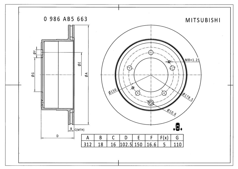 Bosch Brake Disc - PBR794