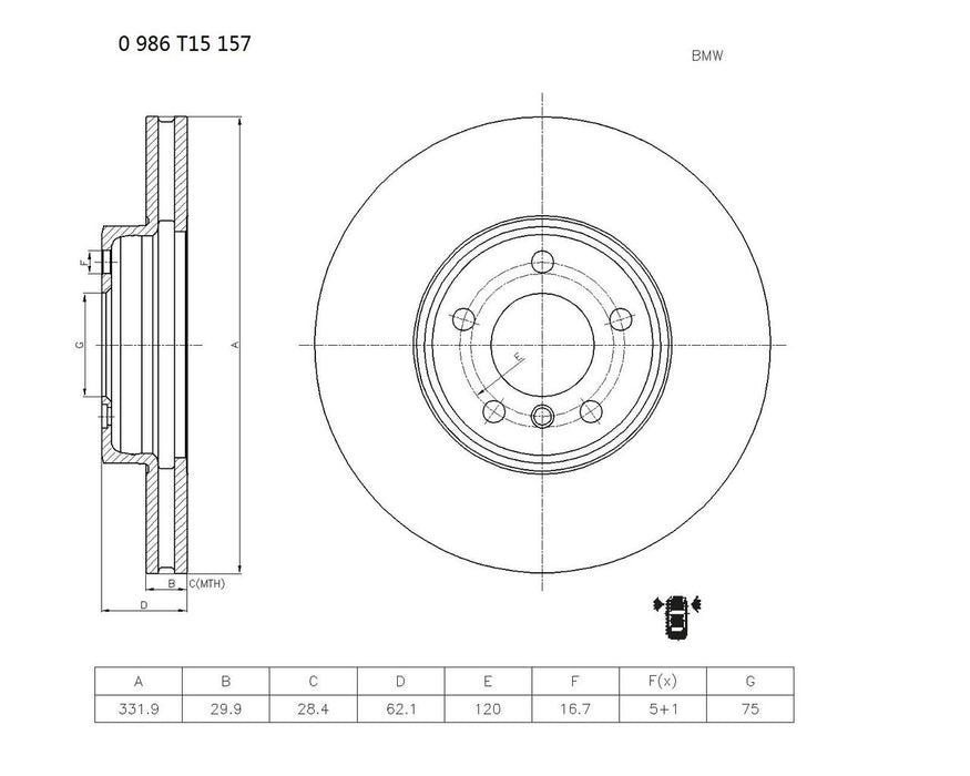 Bosch Brake Disc - PBR813