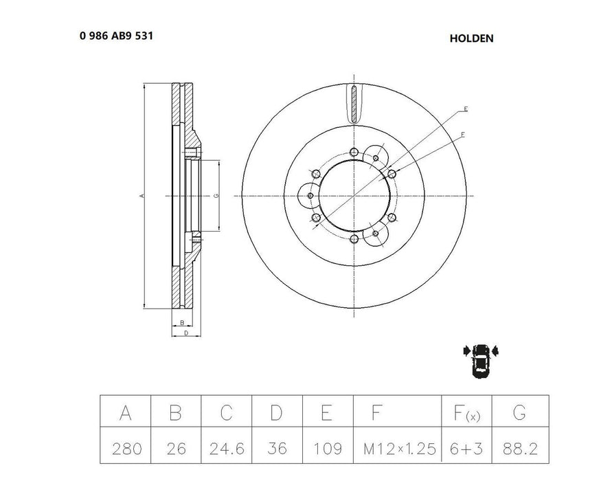 Bosch Brake Disc - PBR840