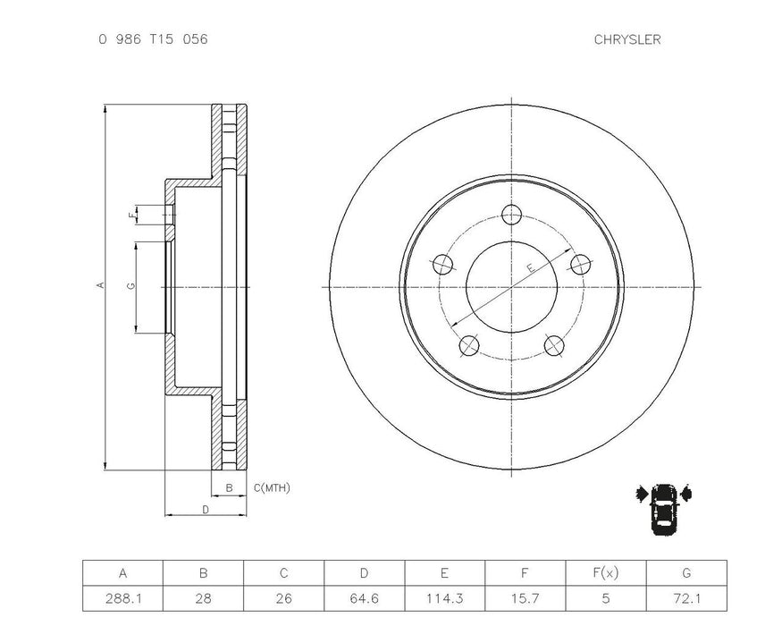 Bosch Brake Disc - PBR889