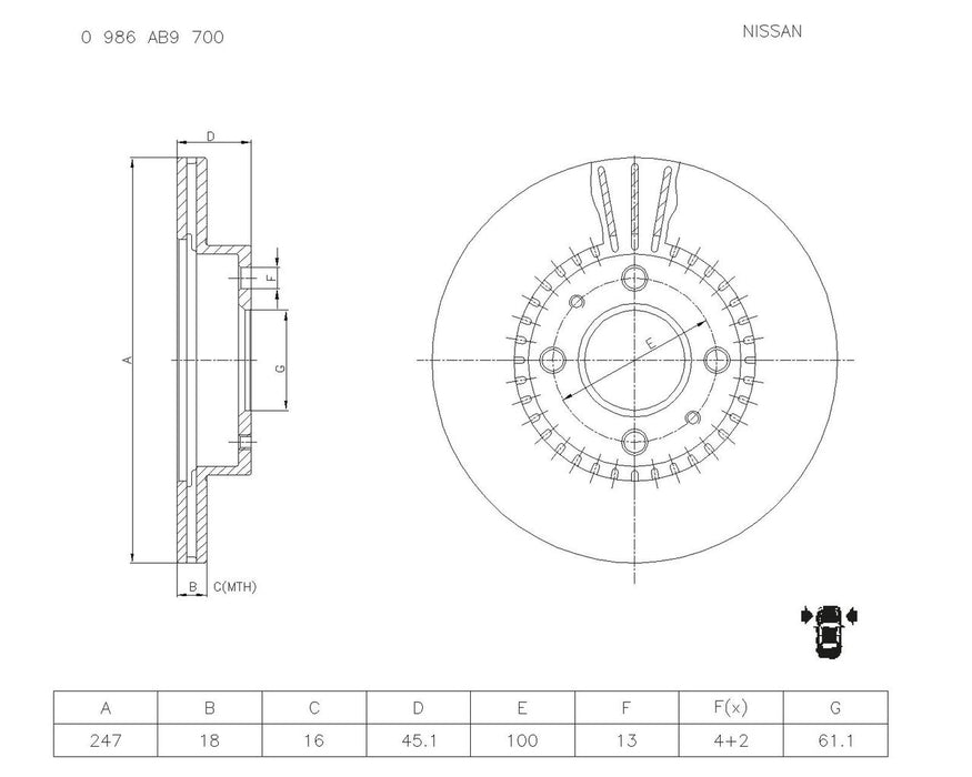 Bosch Brake Disc - PBR899