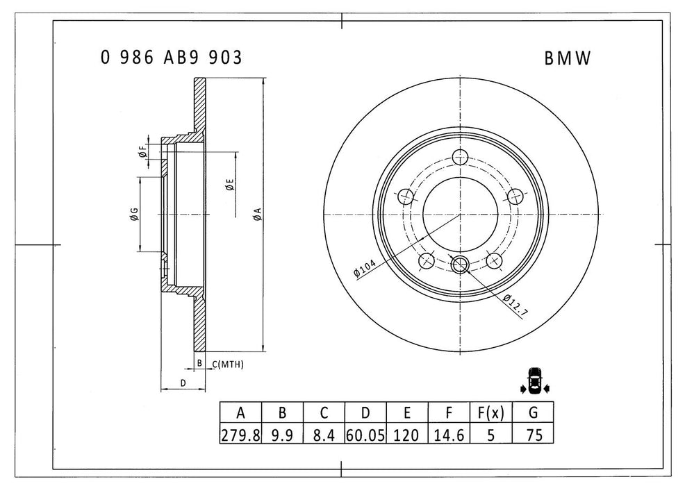 Bosch Brake Disc - PBR983